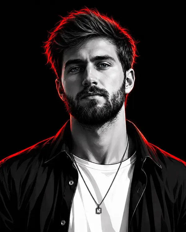 Ultra-detailed cinematic digital portrait of a young man with tousled messy… — GPT Image 2 prompt by @Sheldon056