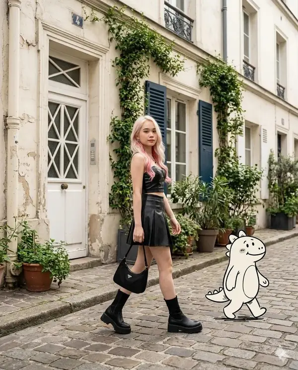 Prompt 1: Photorealistic fashion street scene A stylish young woman with long… — GPT Image 2 prompt by @ChillaiKalan__