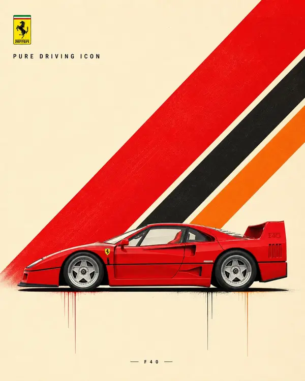 Ultra-clean Swiss modernist automotive poster featuring a [CAR] in perfect side… — AI Model prompt by @MissDelulu9