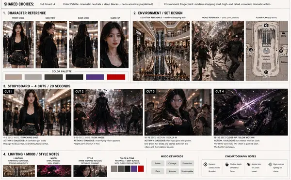 A cinematic storyboard panel showing a young East Asian woman in her mid-20s… — GPT Image 2 prompt by @saniaspeaks_