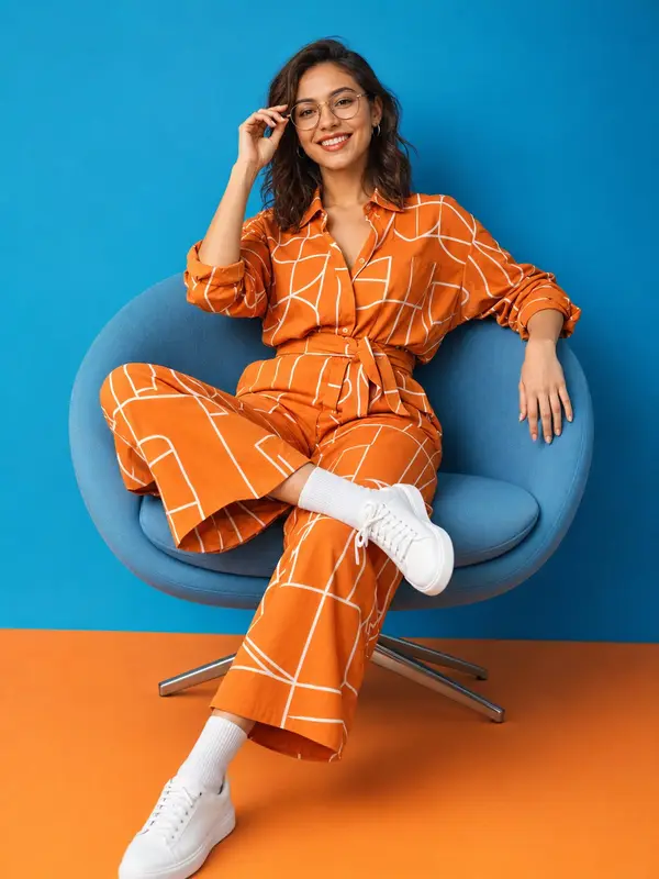 Ultra-realistic fashion lifestyle photography of a cheerful young woman with… — Nano Banana Pro prompt by @meng_dagg695