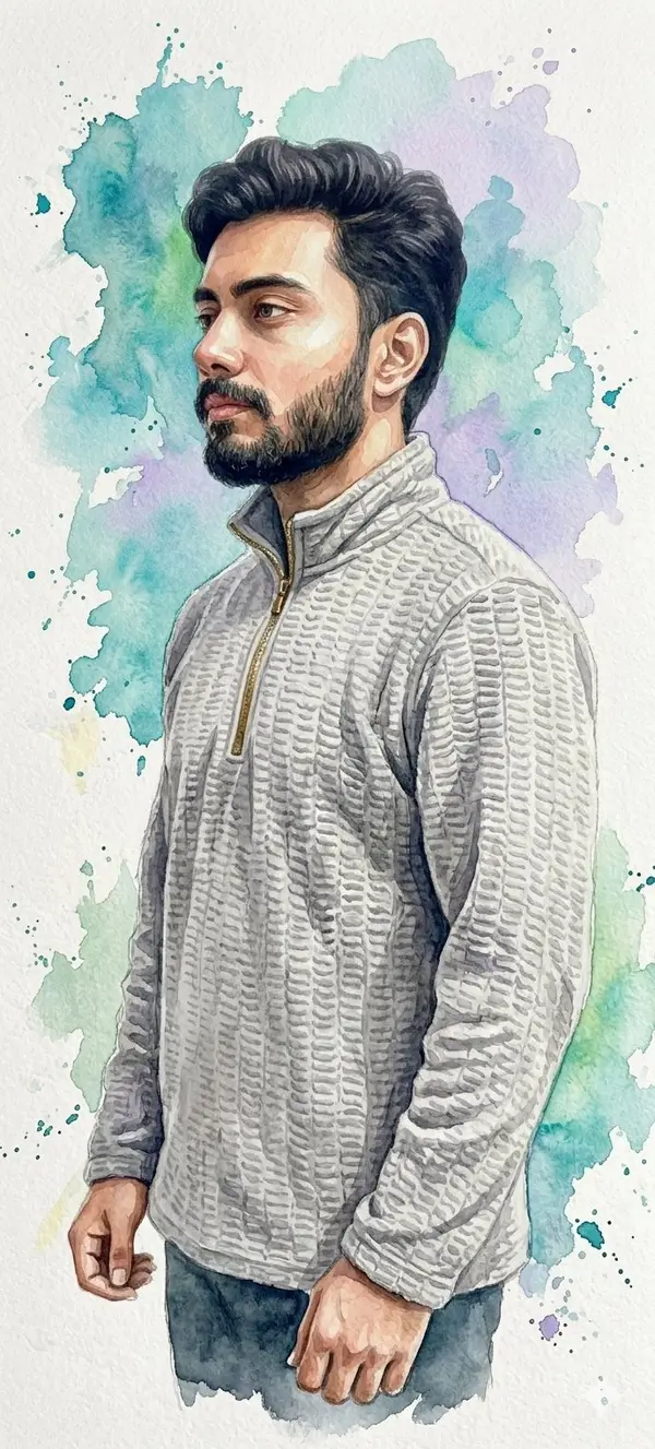 Ultra-realistic high-definition premium watercolor-realism portrait, 4:5… — AI Model prompt by @Ozayrr_irl