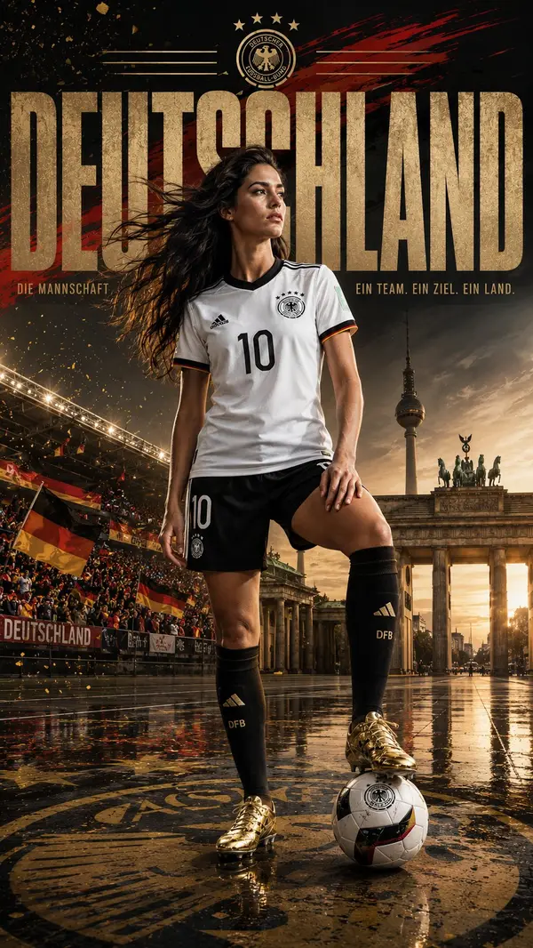Ultra-realistic premium football campaign poster featuring a full-body female… — GPT Image 2 prompt by @john_my07