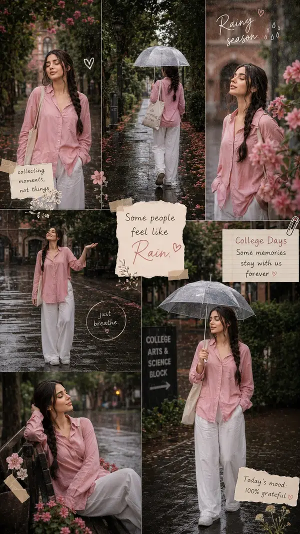 Create an ultra-realistic Pinterest-style rainy season collage in a vertical… — GPT Image 2 prompt by @AiwithLariab