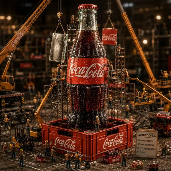A surreal, hyper-realistic macro scene featuring miniature construction workers… — GPT Image 2 prompt by @Strength04_X
