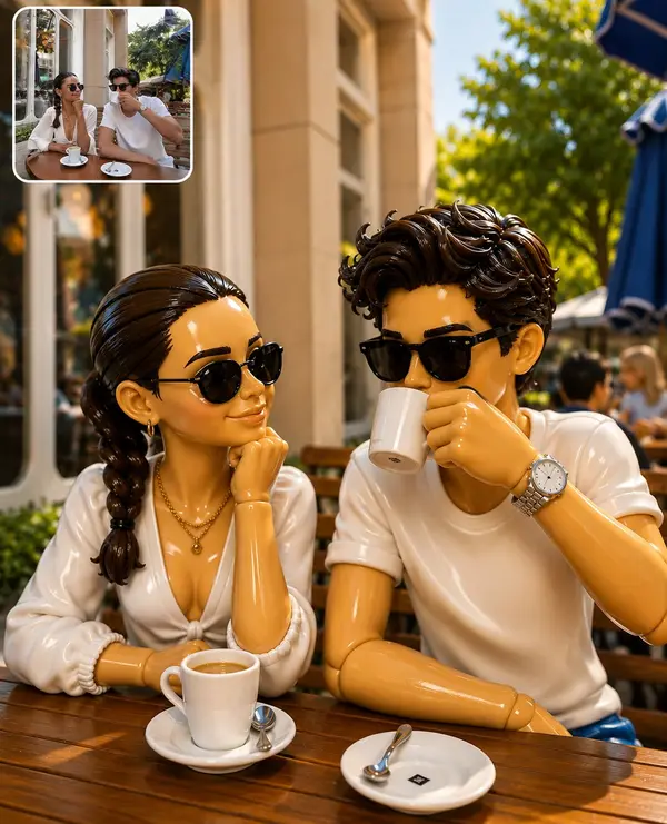 Create a highly detailed 3D collectible toy diorama of a stylish young couple… — GPT Image 2 prompt by @AIwithkhan