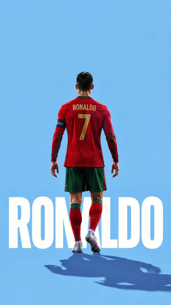 A clean minimalist sports poster featuring a legendary football player viewed… — GPT Image 2 prompt by @meng_dagg695