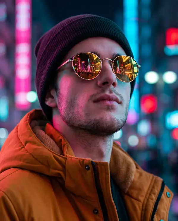 A cinematic cyberpunk portrait based on the uploaded reference photo recreated… — Nano Banana Pro prompt by @harboriis