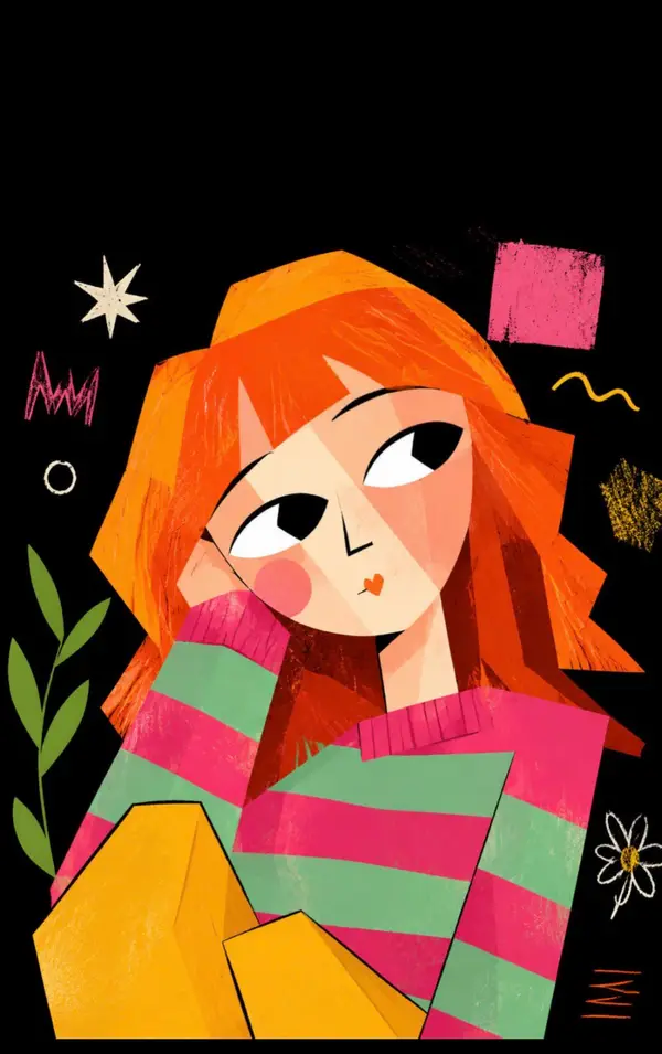 Create a cute neo-expressionist cubist minimal vector portrait illustration,… — AI Model prompt by @im_shahid7