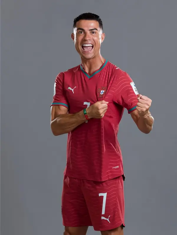 Ultra-realistic Cristiano Ronaldo portrait in Portugal national team jersey,… — GPT Image 2 prompt by @Taaruk_