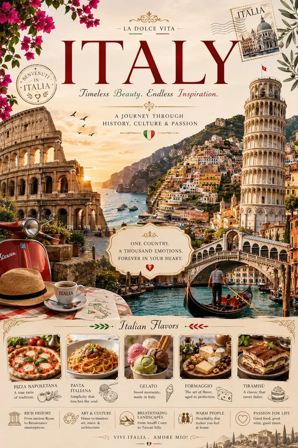 Create a premium poster showcasing iconic [ COUNTRY ] landmarks and traditional… — GPT Image 2 prompt by @Naiknelofar788