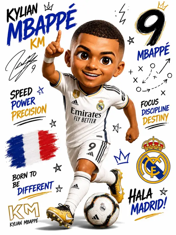 Create a premium 3D chibi football player illustration in a playful collectible… — AI Model prompt by @RizwanAly07