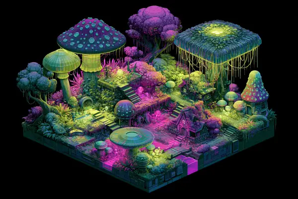 An isometric 3D miniature world themed around [subject], featuring stylized… — AI Model prompt by @azed_ai