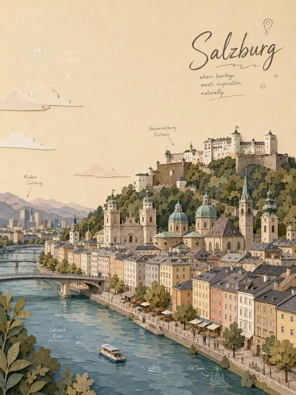 Whimsical travel poster illustration of a beautiful European alpine town,… — GPT Image 2 prompt by @Taaruk_