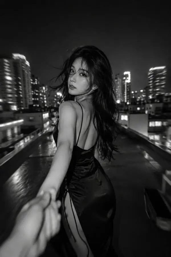 Create timeless black-and-white cinematic portraits with dramatic lighting,… — AI Model prompt by @MissDelulu9