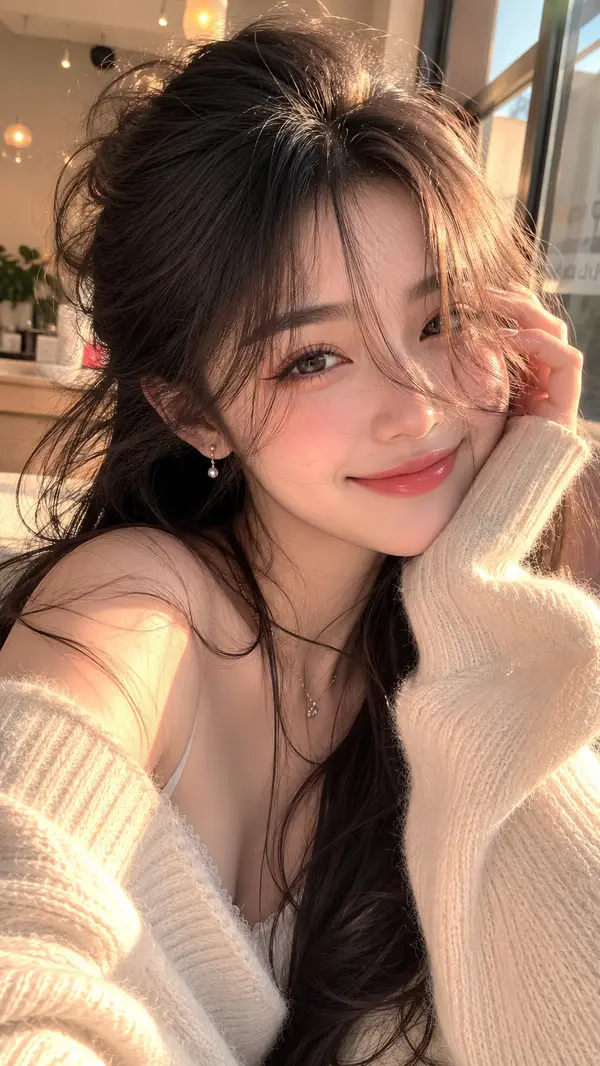 Photorealistic close-up portrait of an exceptionally cute and beautiful young… — GPT Image 2 prompt by @MissDelulu9