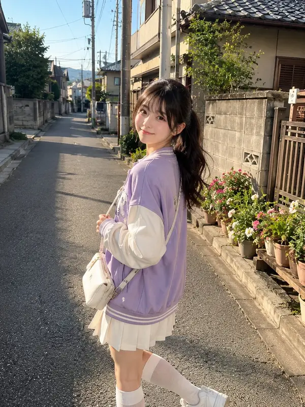 Adorably cute Japanese girl with fair skin, soft blush, fluffy wispy bangs, and… — AI Model prompt by @MissDelulu9