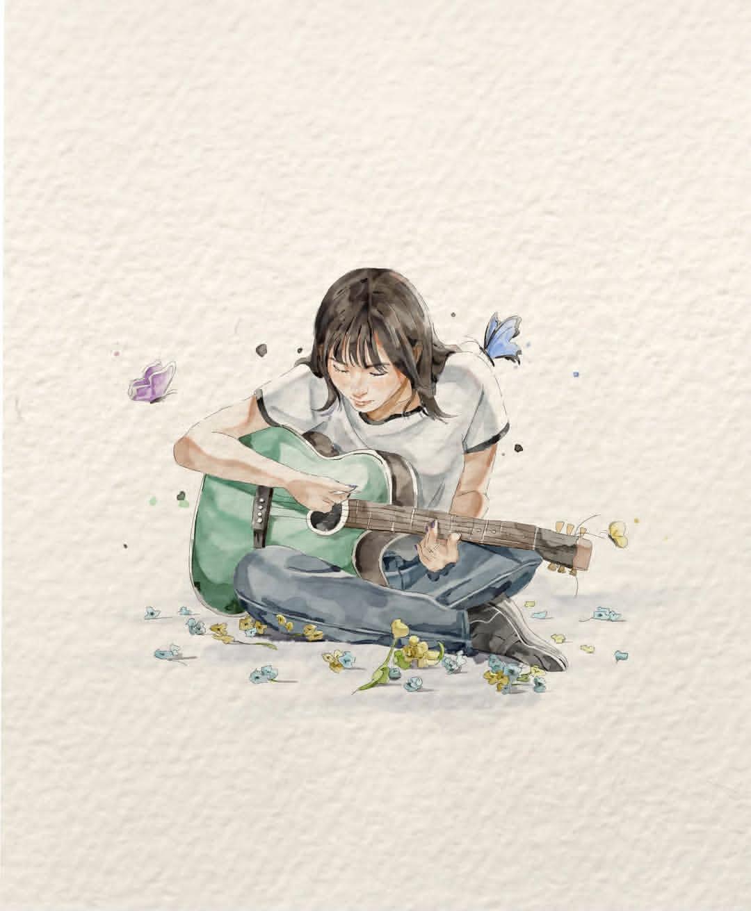A delicate watercolor storybook illustration on textured…