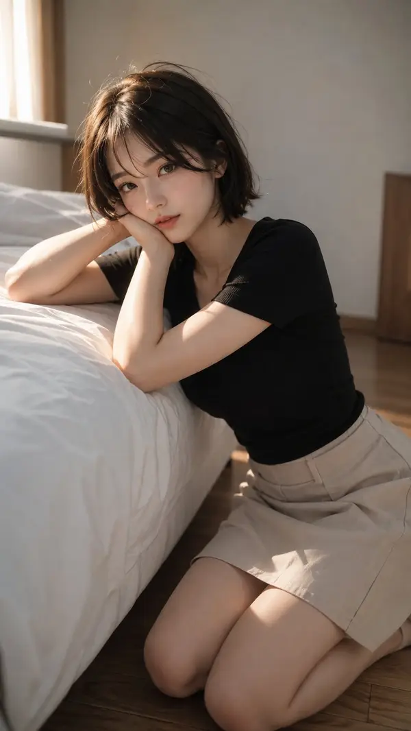 Cinematic Japanese-style bedroom portrait of an adult East Asian woman,… — GPT Image 2 prompt by @MissDelulu9