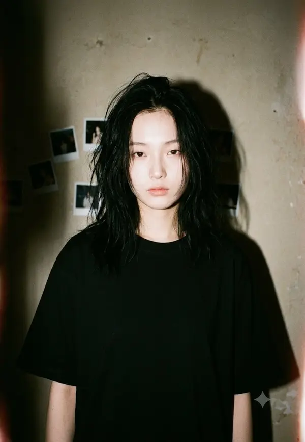 A dark, late-night fashion editorial snapshot, 90s disposable camera aesthetic.… — Nano Banana 2 prompt by @Ozayrr_irl