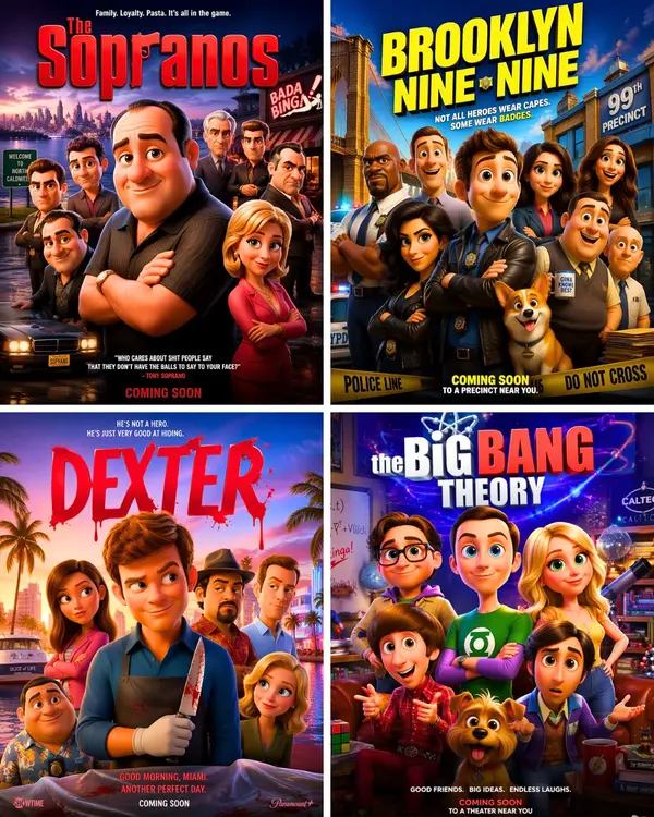 Pixar-style movie poster reimagining of the TV show [TV SHOW]. Feature the main… — GPT Image 2 prompt by @TechieBySA