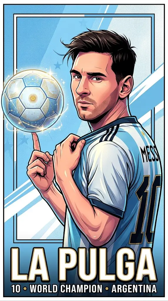 Ultra-detailed neo-pop anime poster illustration of Lionel Messi, dynamic… — Nano Banana 2 prompt by @Ozayrr_irl