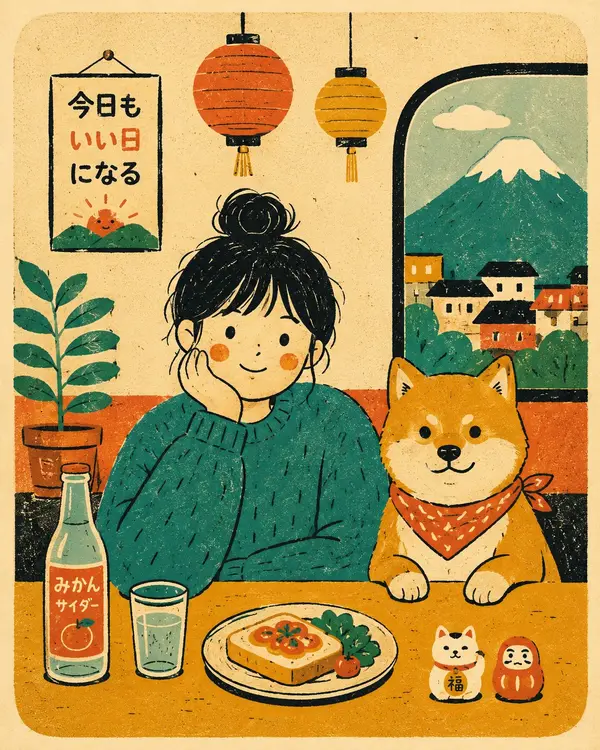 Flat modern risograph-style poster illustration of [HUMAN], wearing [CLOTHING],… — AI Model prompt by @MissDelulu9