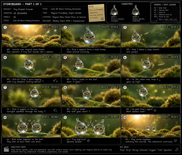 Concept → My Custom GPT → Image to Storyboard → Seedance 2.0 I turned one cute… — Seedance prompt by @bmx_ai13