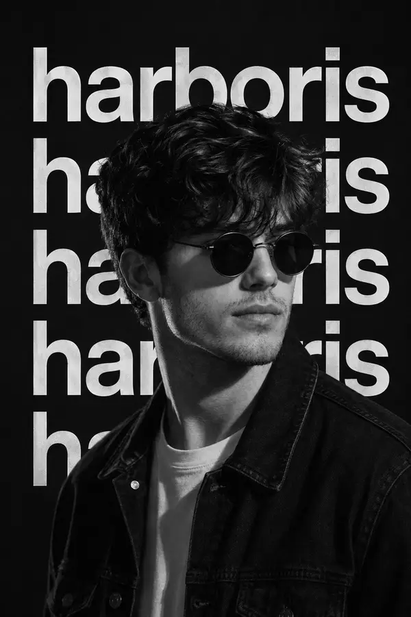 Ultra-realistic black & white cinematic portrait, stylish man in round black… — GPT Image 2 prompt by @harboriis