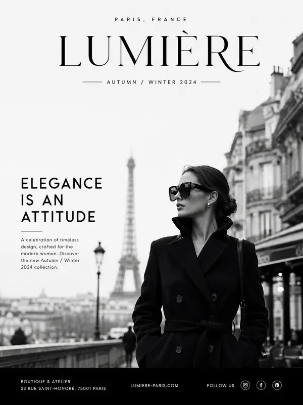 Create a premium luxury fashion advertisement in a minimalist Parisian… — GPT Image 2 prompt by @rovvmut_