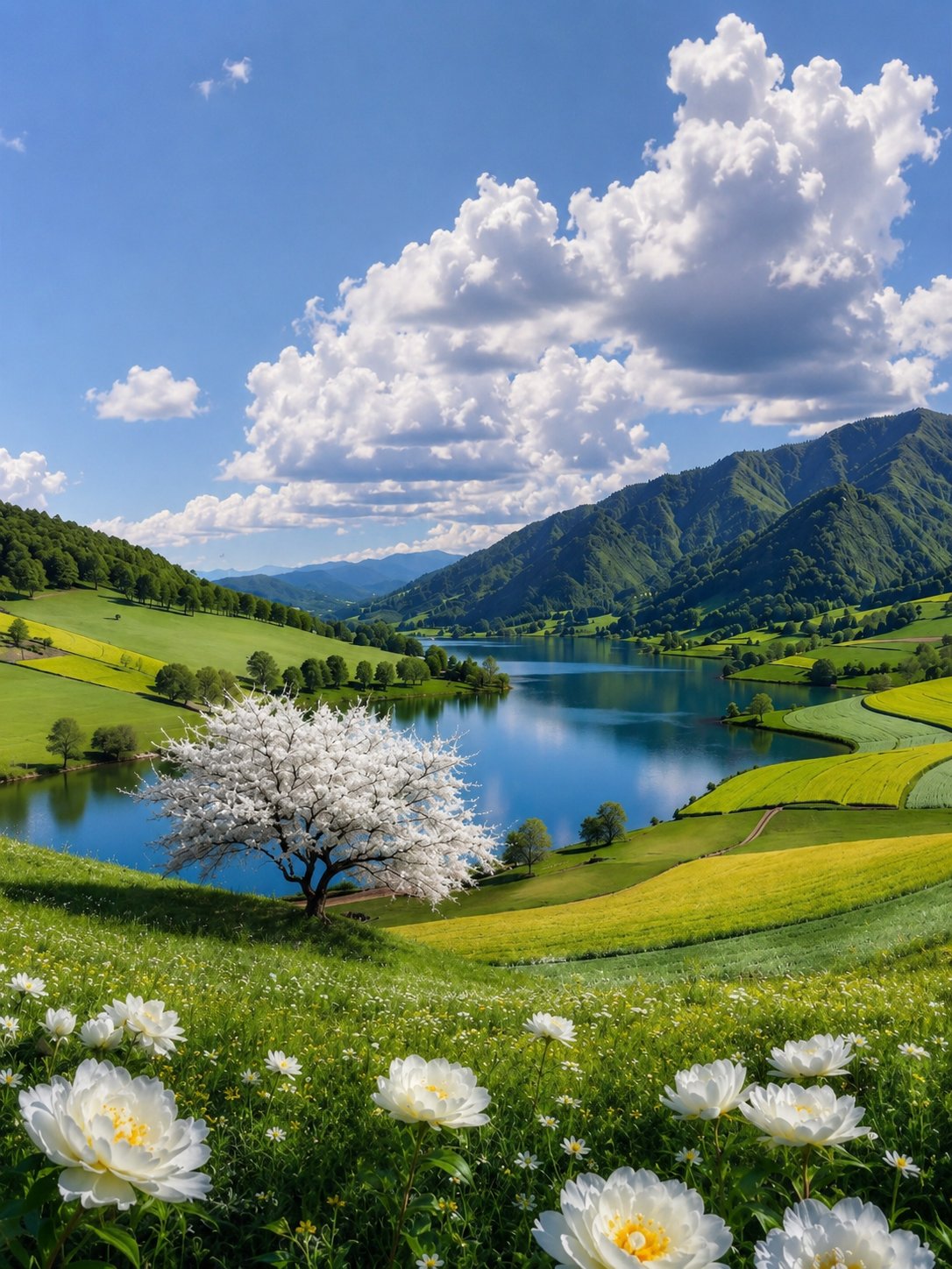 A breathtaking ultra-realistic landscape photography scene of a crystal-clear… — AI-generated image by @oju689 using AI Model