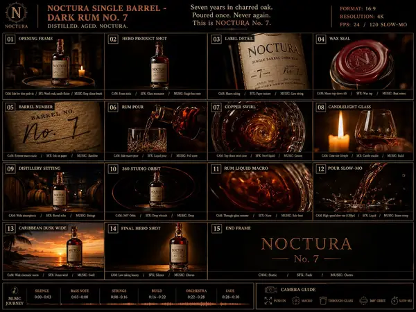 NOCTURA SINGLE BARREL - DARK RUM NO. 7 🍷 Made with GPT image 2 × Seedance 2.0… — GPT Image 2 prompt by @Strength04_X
