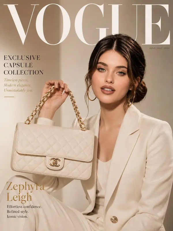 Ultra-realistic luxury fashion brand campaign magazine cover featuring an… — GPT Image 2 prompt by @ZephyraLeigh