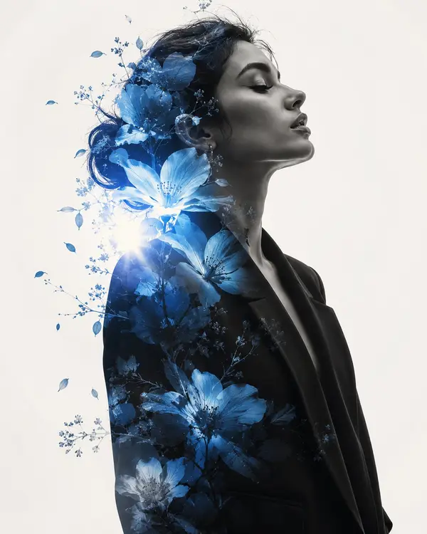 Luxury fashion editorial portrait, woman in elegant side profile with confident… — Nano Banana 2 prompt by @meng_dagg695