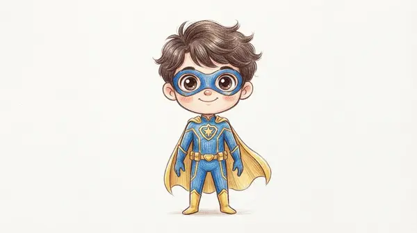 Chibi [SUBJECT] in [OUTFIT], oversized head, big dark eyes, colored-pencil… — Nano Banana 2 prompt by @aleenaamiir