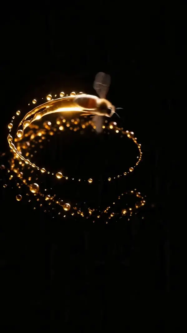 Smooth transformation from a drop of honey to an apple - and back to a living… — Seedance prompt by @churvikv