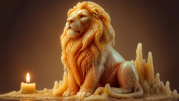 Stylized [subject] sculpted from smooth candle wax, softly melted edges, subtle… — AI Model prompt by @ZephyraLeigh