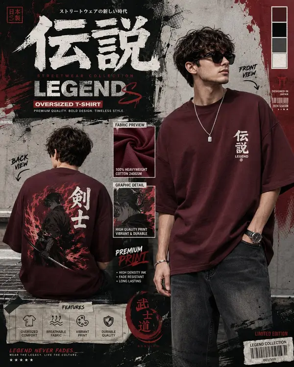 Create a premium Japanese anime inspired streetwear fashion advertisement in a… — GPT Image 2 prompt by @harboriis