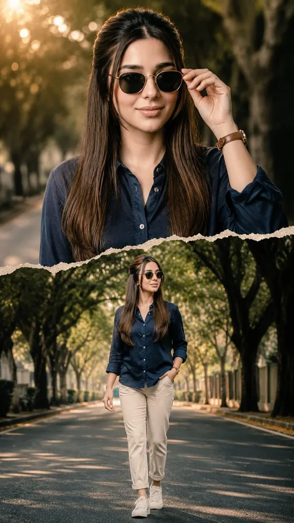 Create a premium cinematic outdoor portrait in a modern photo-editing style.… — GPT Image 2 prompt by @AiwithLariab