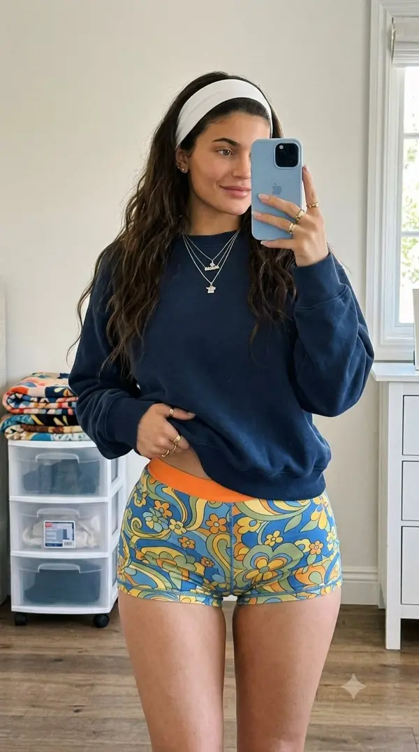 All ready to take on Sunday. Good morning everyone! ✨🪞 📱🤍 Kylie Jenner &… — Nano Banana 2 prompt by @Giulia_4i