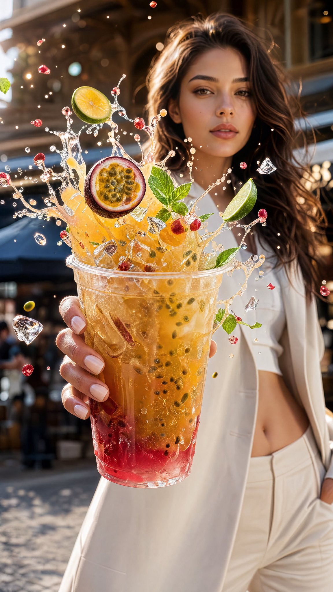 Ultra-realistic luxury beverage advertisement, cinematic commercial… — GPT Image 2 prompt by @Goodmanprotocol