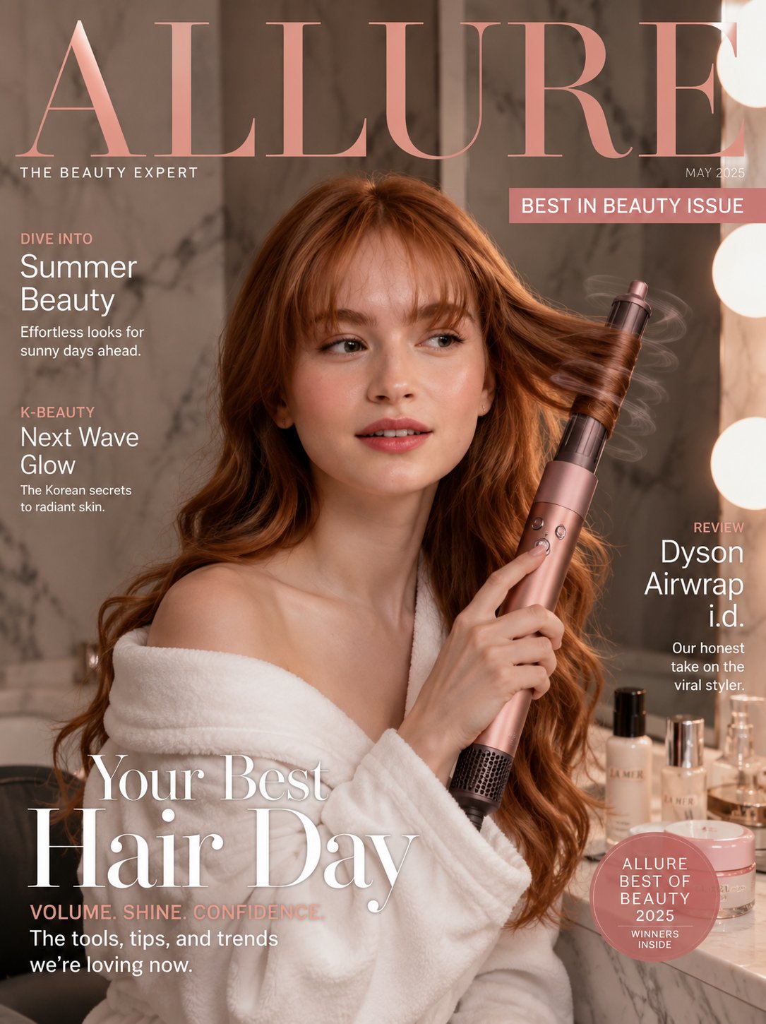 Ultra-realistic prestige beauty magazine cover featuring a glamorous Korean… — GPT Image 2 prompt by @ZephyraLeigh