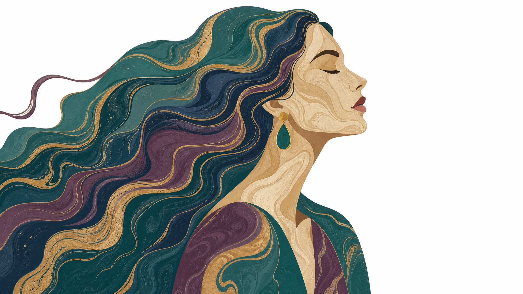 Modern flat marbling-texture illustration of [SUBJECT], swirling organic… — AI Model prompt by @aleenaamiir