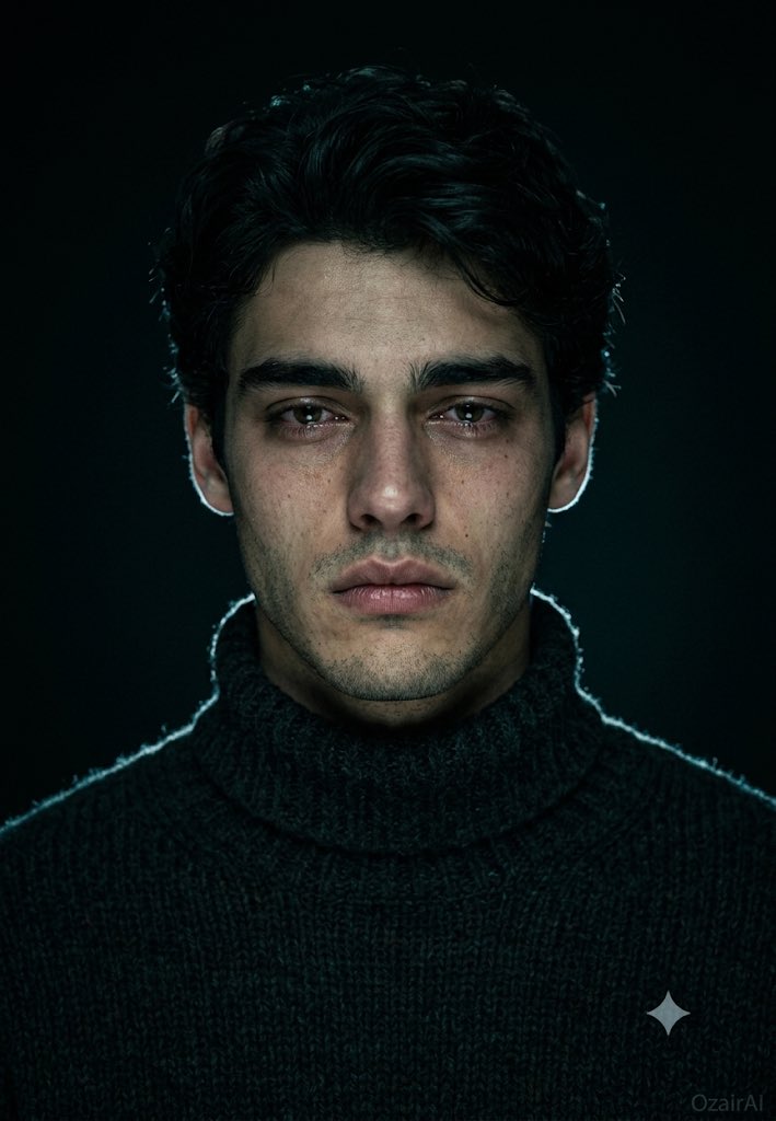 Use the exact same face from the reference image and generate a dark cinematic… — AI-generated image by @Ozayrr_irl using Nano Banana 2