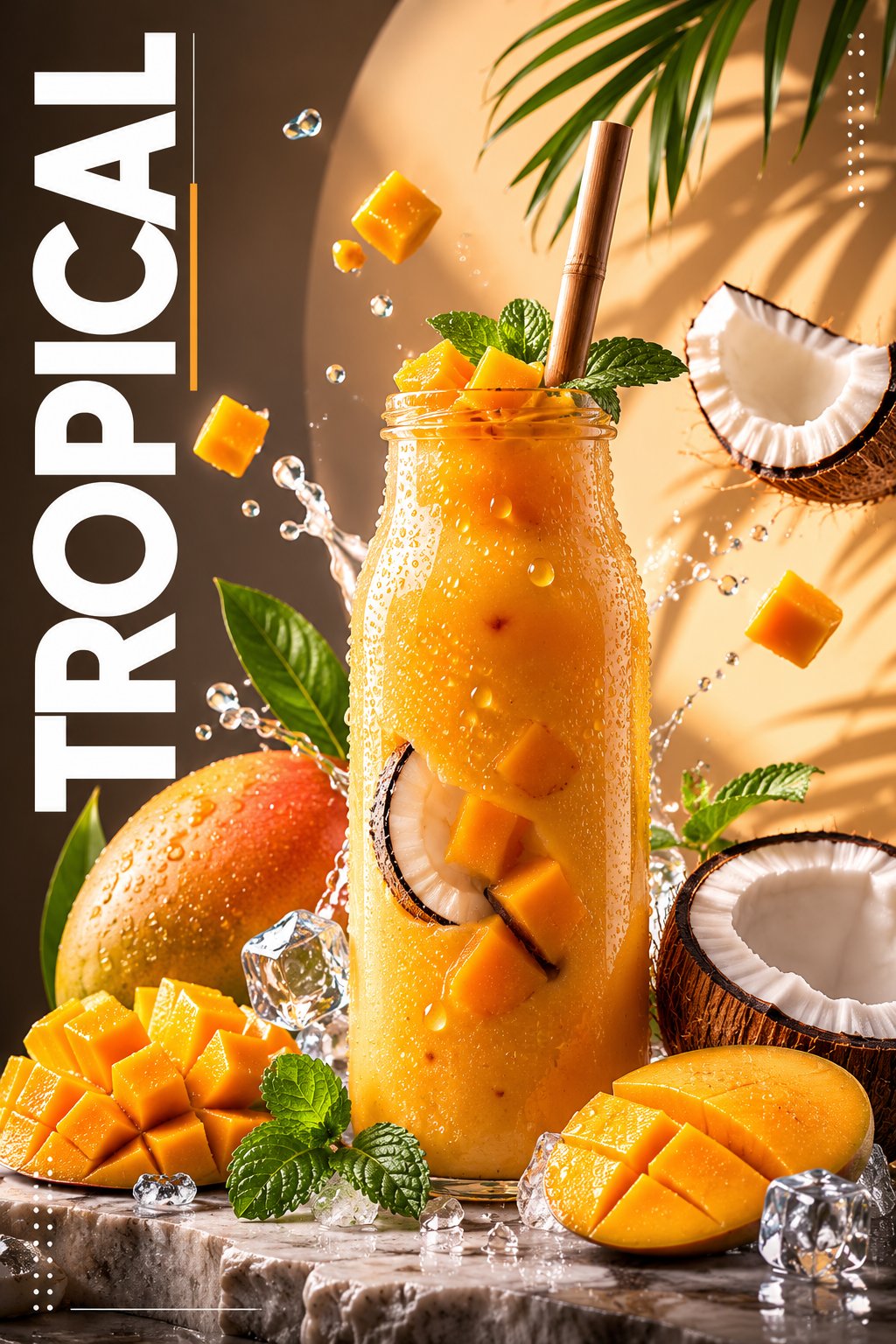 Create a premium, ultra-realistic beverage advertisement poster featuring a… — GPT Image 2 prompt by @kingofdairyque