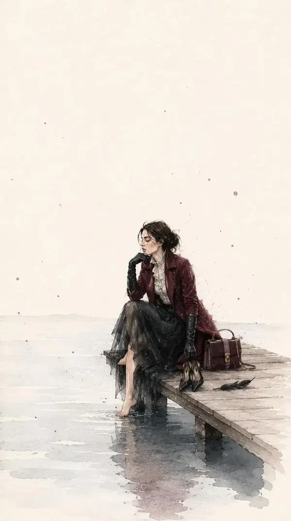 Paint a quiet fashion diary moment on handmade watercolor [CHARACTER] in a… — GPT Image 2 prompt by @SimplyAnnisa
