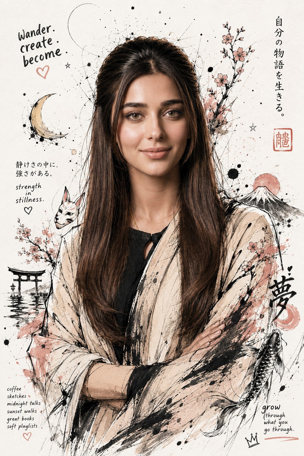 Create a high-end Japanese editorial ink illustration inspired by modern manga… — AI-generated image by @AiwithLariab using GPT Image 2