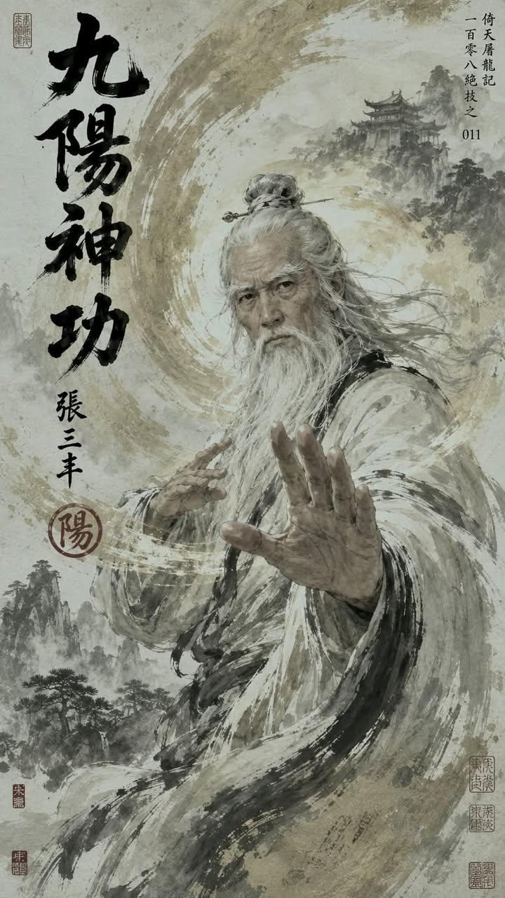 Ancient Chinese wuxia master poster, inspired by Jin Yong / martial arts legend… — GPT Image 2 prompt by @SimplyAnnisa