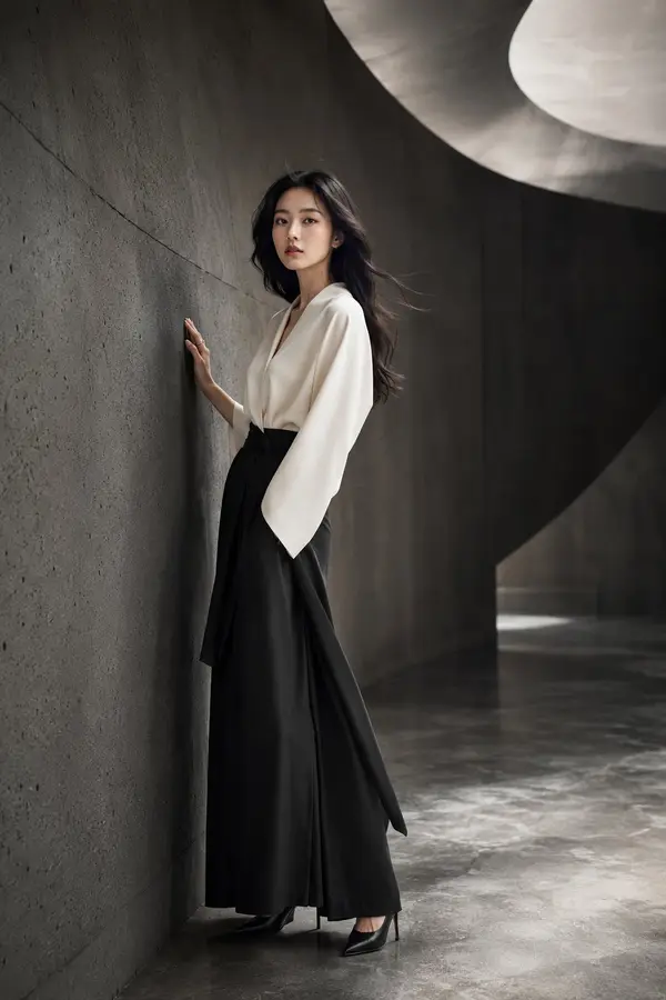 A stunning young Japanese woman in a high-end fashion studio photoshoot,… — GPT Image 2 prompt by @john_my07