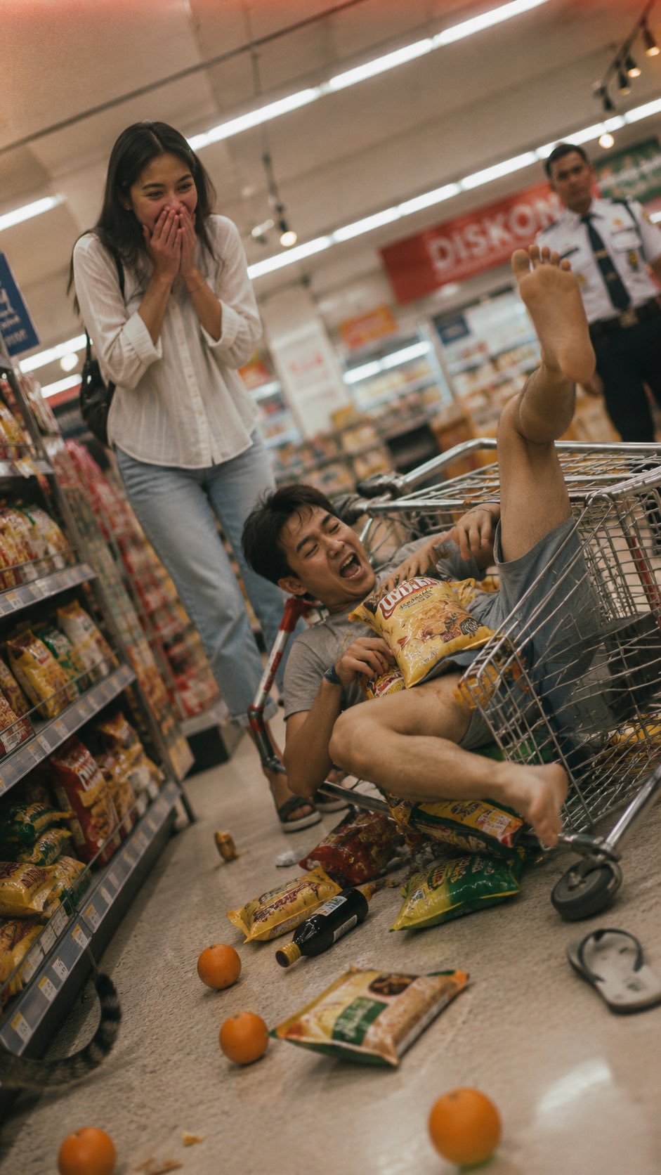 Shot on 35mm film, Kodak Portra 400, soft fluorescent supermarket light, soft… — GPT Image 2 prompt by @Naiknelofar788